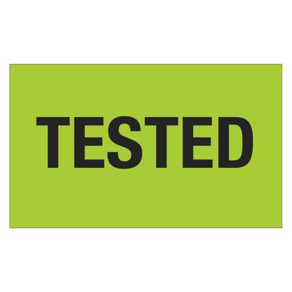 Tape Logic® Labels, "Tested", 3" x 5", Fluorescent Green, 500/Roll