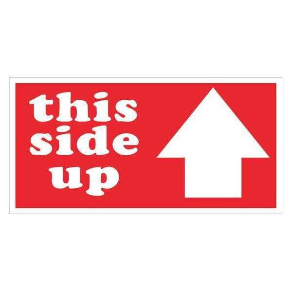 Tape Logic® Labels, "This Side Up", Arrow, 3" x 6", Red/White, 500/Roll