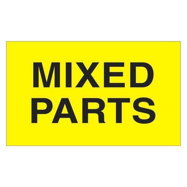 Tape Logic® Labels, "Mixed Parts", Fluorescent Yellow, 500/Roll