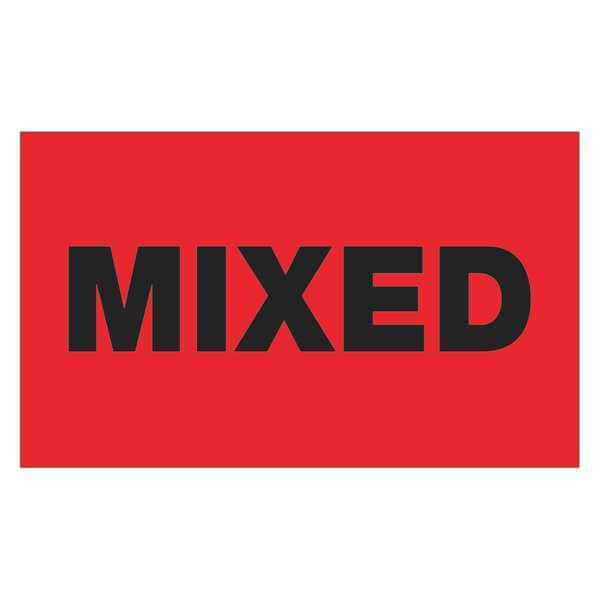 Tape Logic® Labels, "Mixed", Fluorescent Red, 500/Roll