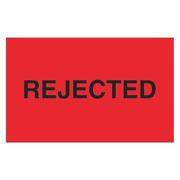 Tape Logic® Labels, "Rejected", 1 1/4" x 2", Fluorescent Red, 500/Roll