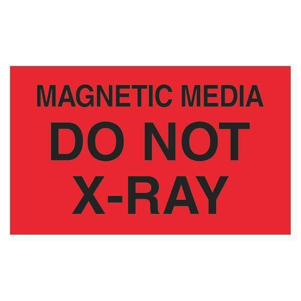 Tape Logic® Labels, "Magnetic Media Do Not X-Ray", 3" x 5", Fluorescent Red, 500/Roll