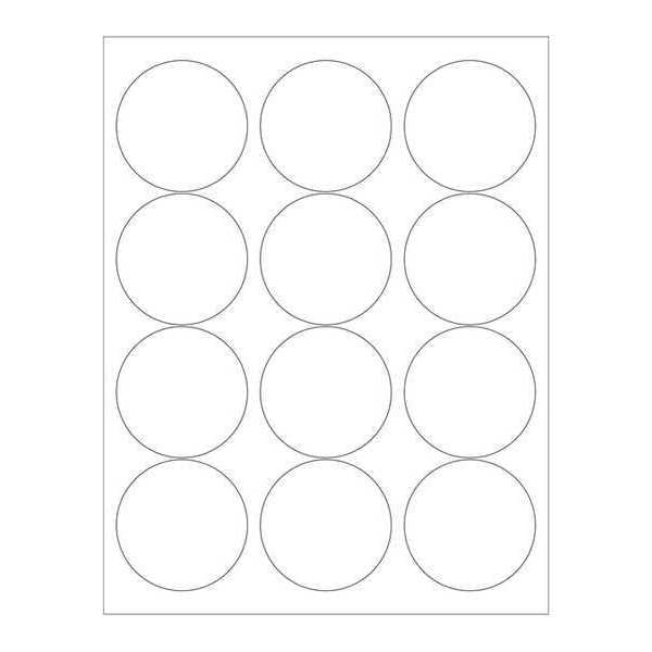 Tape Logic® Laser Labels, 2 1/2" Circle, White, 1200/Case