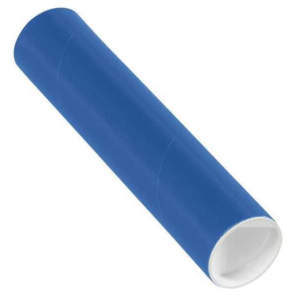 Mailing Tubes with Caps, 2" x 9", Blue, 50/Case