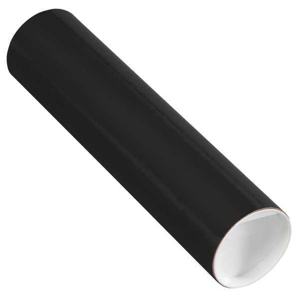 Mailing Tubes with Caps, 3" x 12", Black, 24/Case