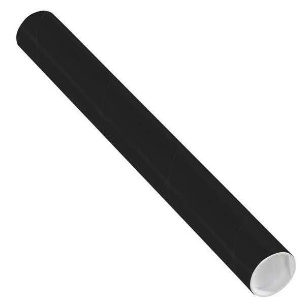 Mailing Tubes with Caps, 2" x 18", Black, 50/Case