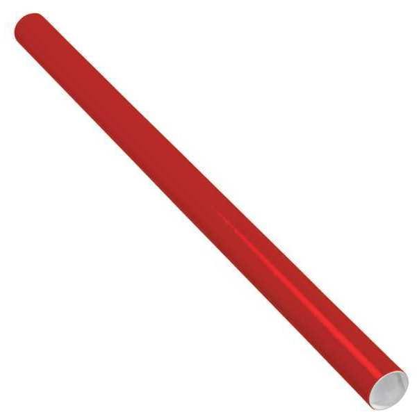 Mailing Tubes with Caps, 2" x 36", Red, 50/Case