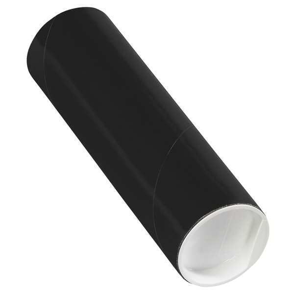 Mailing Tubes with Caps, 2" x 6", Black, 50/Case