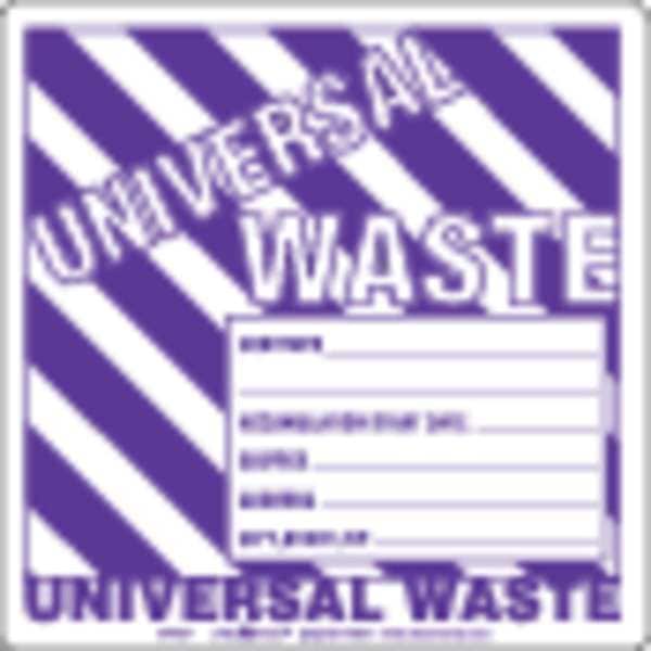 Universal Waste Label Gen Info Thermal Paper, Pk100
