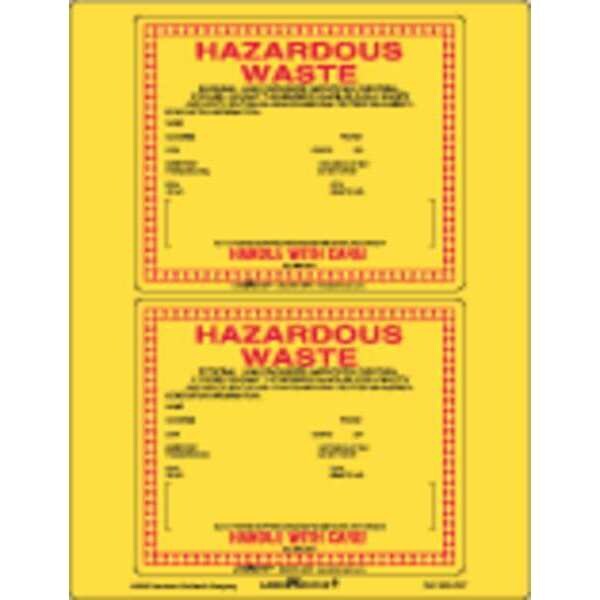 Standard Waste Label, Paper, 6"x6", Pk25