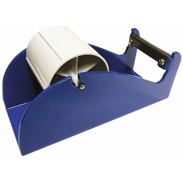 Tabletop Tape Dispenser, 3 in Max. Tape Width. 5 1/2 in Tape Core Dia, Steel, Blue