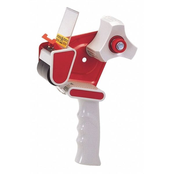 Handheld Tape Dispenser, 3 in Max. Tape Width. 5 1/2 in Tape Core Dia, Pistol, Plastic, Gray