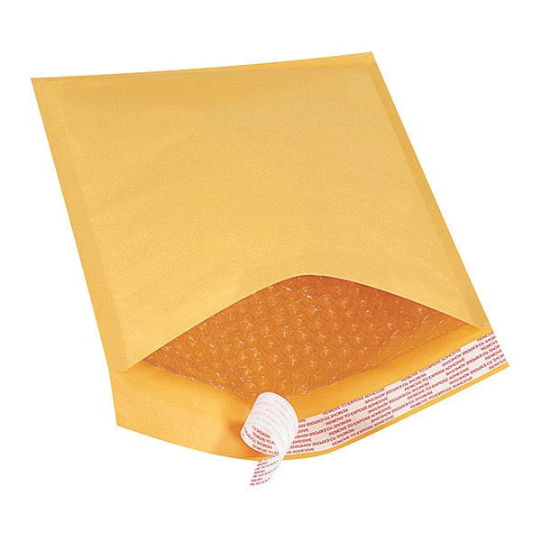 Self-Seal Bubble Mailers, #2, 8 1/2" x 12", Kraft, 100/Case