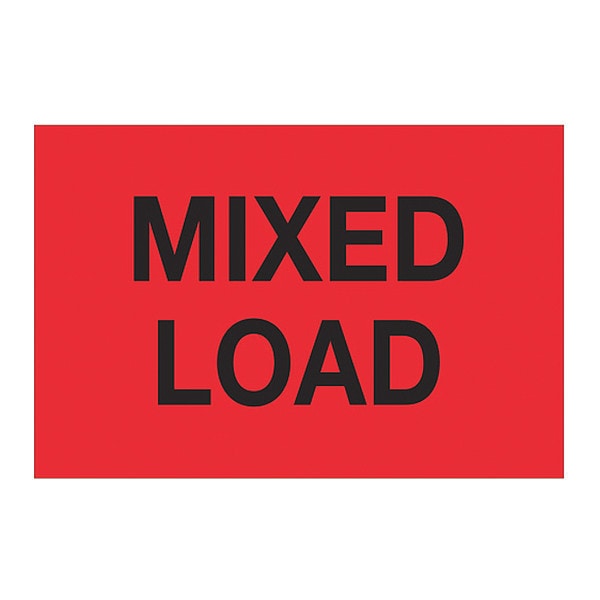 Tape Logic® Labels, "Mixed Load", 2 x 3", Fluorescent Red, 500/Roll