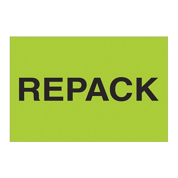 Tape Logic® Labels, "Repack", 2 x 3", Fluorescent Green, 500/Roll