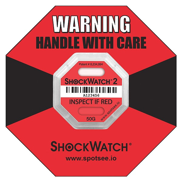 G-Force Indicator Label, 50G, PK50