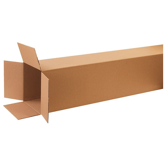 Tall Corrugated Boxes, 12" x 12" x 60", Kraft, 10/Bundle