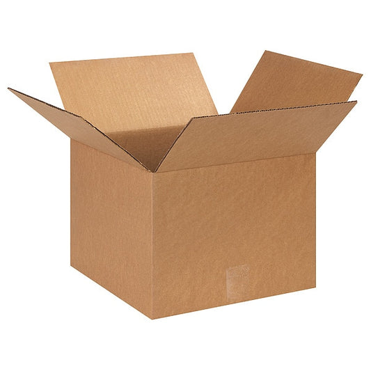 Corrugated Boxes, 13" x 13" x 10", Kraft, 25/Bundle