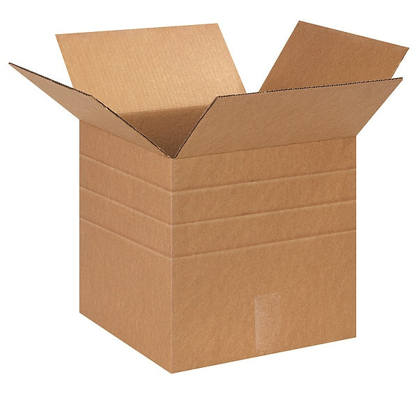 Multi-Depth Corrugated Boxes, 13" x 13" x 13", Kraft, 25/Bundle