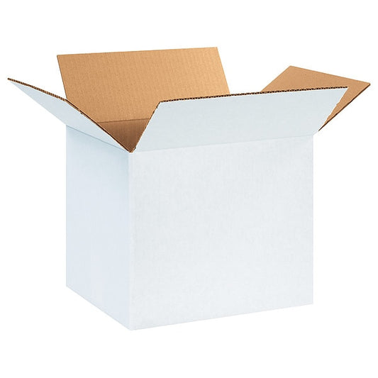 Corrugated Boxes, 12" x 8" x 8", White, 25/Bundle