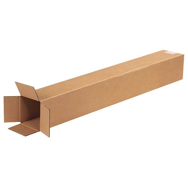 Tall Corrugated Boxes, 4" x 4" x 32", Kraft, 25/Bundle