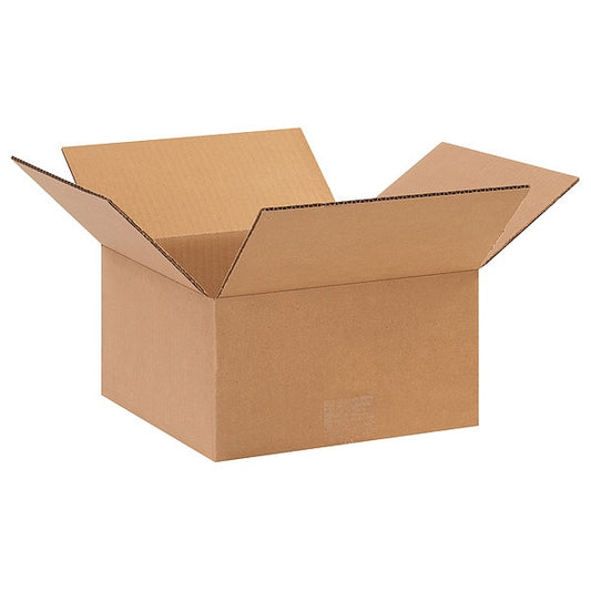 Flat Corrugated Boxes, 10" x 10" x 5", Kraft, 25/Bundle