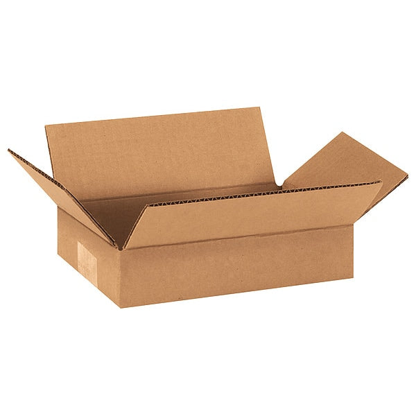Flat Corrugated Boxes, 9" x 6" x 2" , Kraft, 25/Bundle