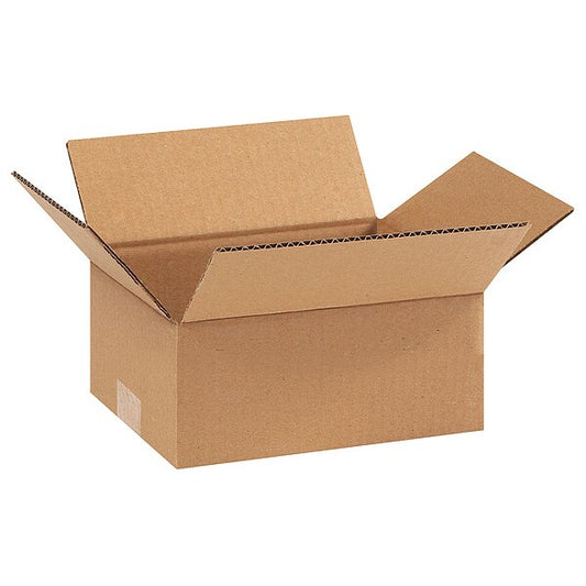 Flat Corrugated Boxes, 9" x 7" x 3" , Kraft, 25/Bundle