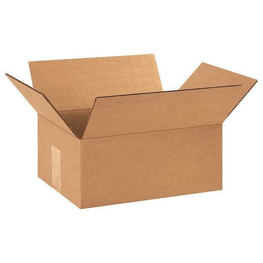 Flat Corrugated Boxes, 10" x 7" x 3", Kraft, 25/Bundle