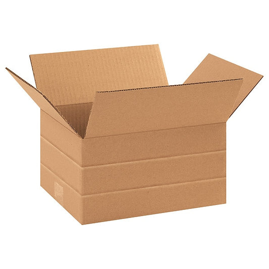 Multi-Depth Corrugated Boxes, 11 1/4" x 8 3/4" x 6", Kraft, 25/Bundle