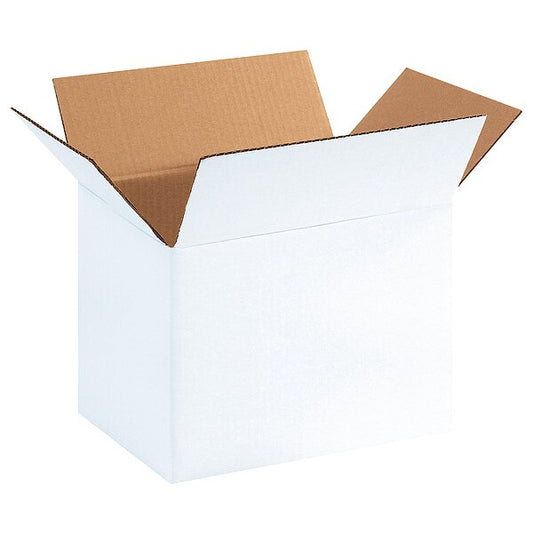 Corrugated Boxes, 11 1/4" x 8 3/4" x 8", White, 25/Bundle