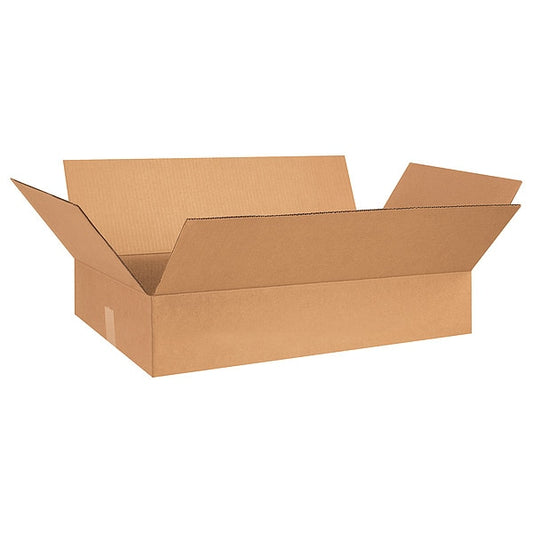 Flat Corrugated Boxes, 26" x 17" x 5", Kraft, 25/Bundle