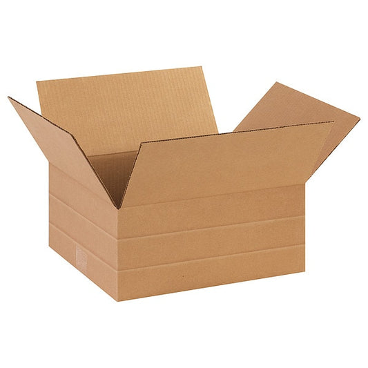 Multi-Depth Corrugated Boxes, 14" x 12" x 6", Kraft, 25/Bundle