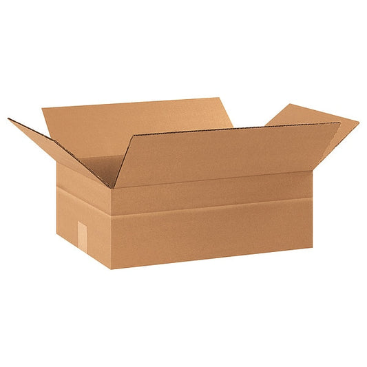 Multi-Depth Corrugated Boxes, 17 1/4" x 11 1/4 x 6", Kraft, 25/Bundle