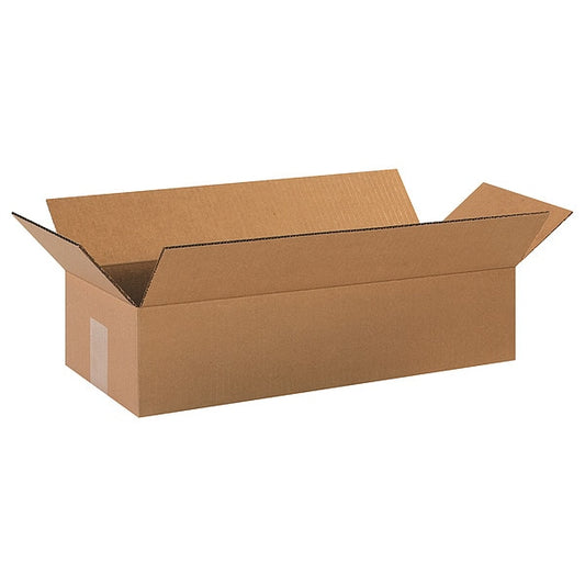 Long Corrugated Boxes, 20" x 8" x 4", Kraft, 25/Bundle