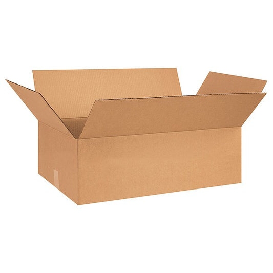 Flat Corrugated Boxes, 28" x 18" x 8", Kraft, 15/Bundle