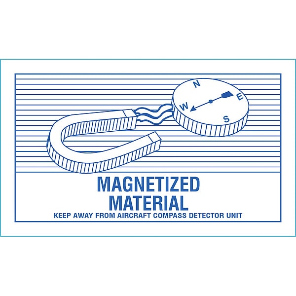 DOT Label Magnetized Material 5"x3", Blue/Orange