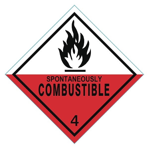 DOT Label, 4 In. H, Black/Red, White, PK100
