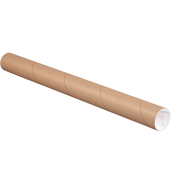 Mailing Tube, 36inLx2in.dia, Brown, PK50