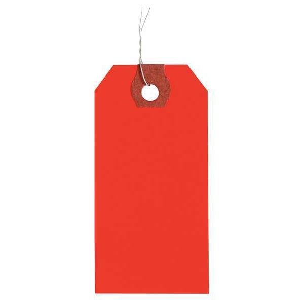 2-5/8" x 5-1/4" Fluorescent Red Paper Wire Tag, Pk1000