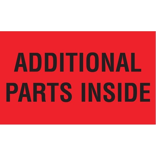 3" x 5" Adhesive Back Shipping Labels, Addl. Parts Inside, Pk500