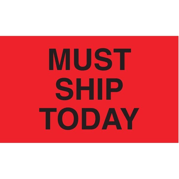 Shipping Labels, Black/Red, 3 In. H, PK50