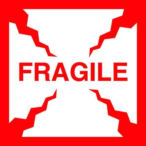 4" x 4" Adhesive Back Shipping Labels, Fragile, Pk500