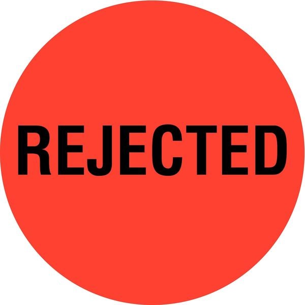 Circle Inventory Control Label, Rejected, Red, Pk1000