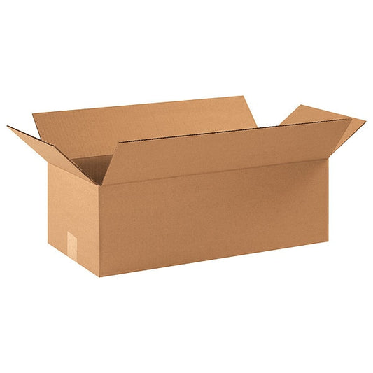 Flat Corrugated Boxes, 22" x 10" x 6", Kraft, 25/Bundle