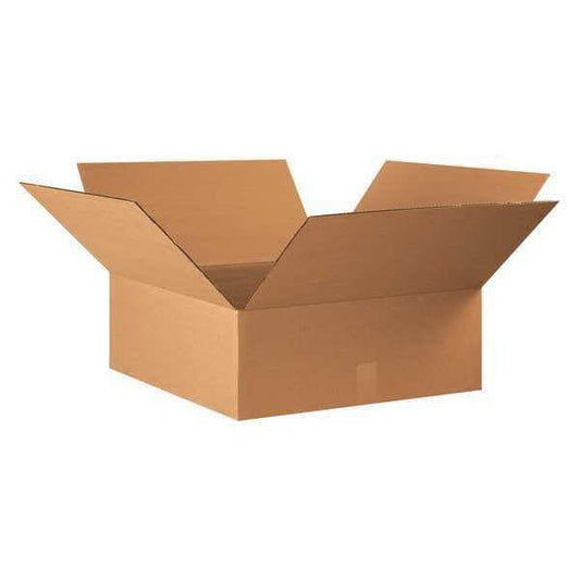 Flat Corrugated Boxes, 22" x 22" x 8", Kraft, 15/Bundle