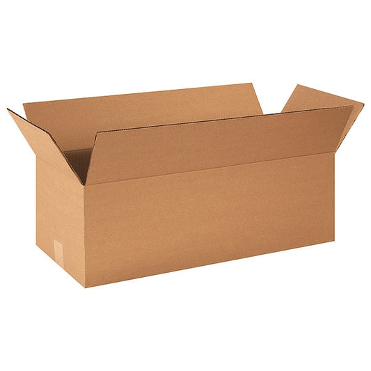 Long Corrugated Boxes, 24" x 10" x 8", Kraft, 25/Bundle