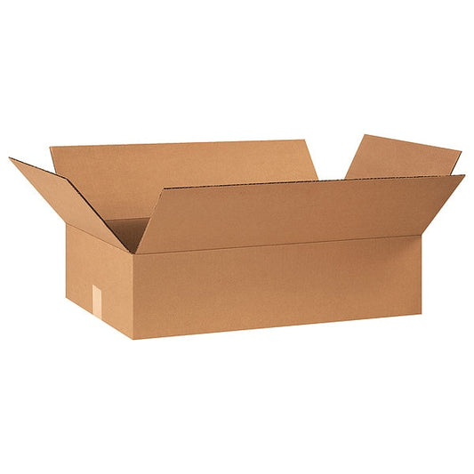 Flat Corrugated Boxes, 24" x 14" x 6", Kraft, 25/Bundle