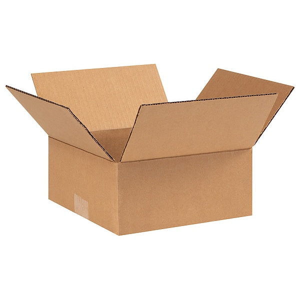Flat Corrugated Boxes, 9" x 9" x 4", Kraft, 25/Bundle