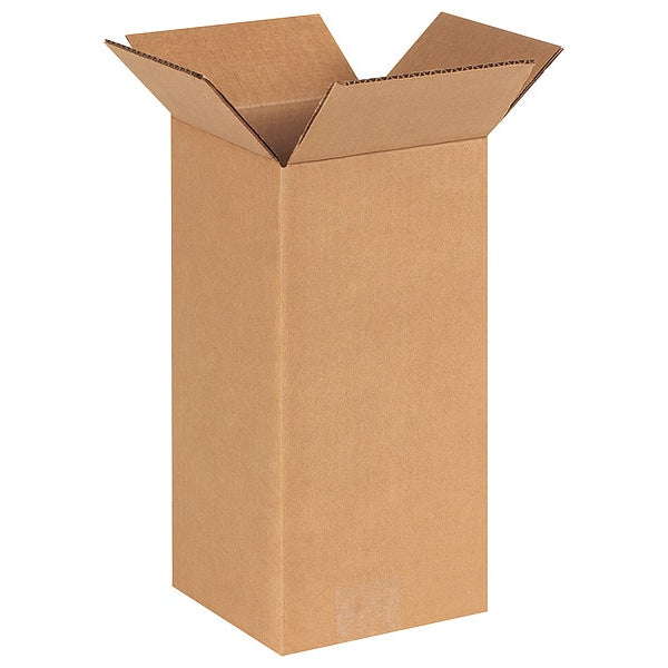 Tall Corrugated Boxes, 6" x 6" x 12", Kraft, 25/Bundle
